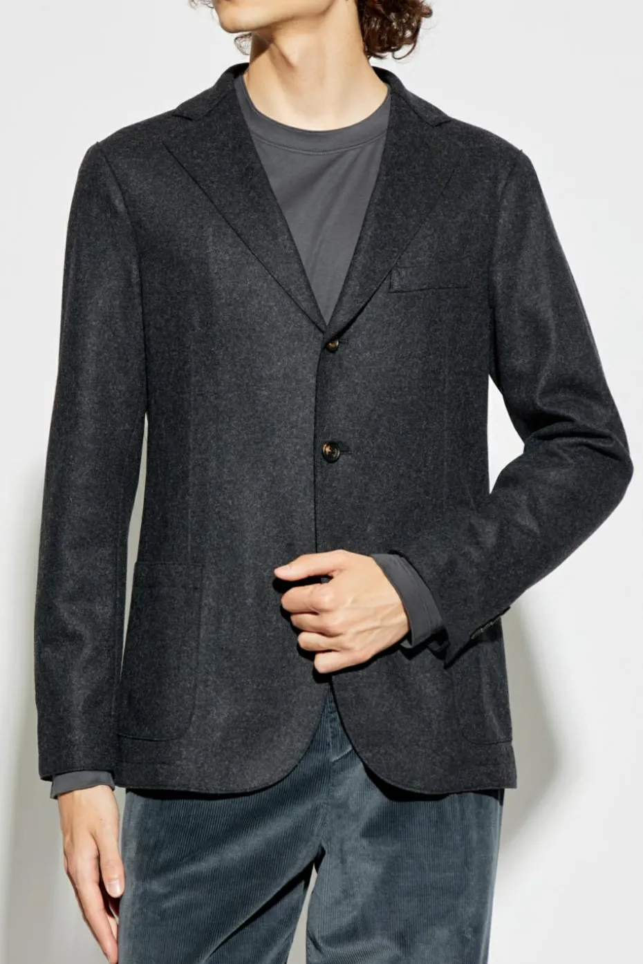 Eleventy GREY Wool blazer with detachable hood