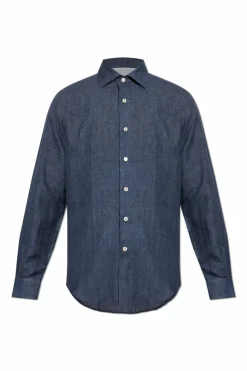 Eleventy NAVY BLUE Linen shirt