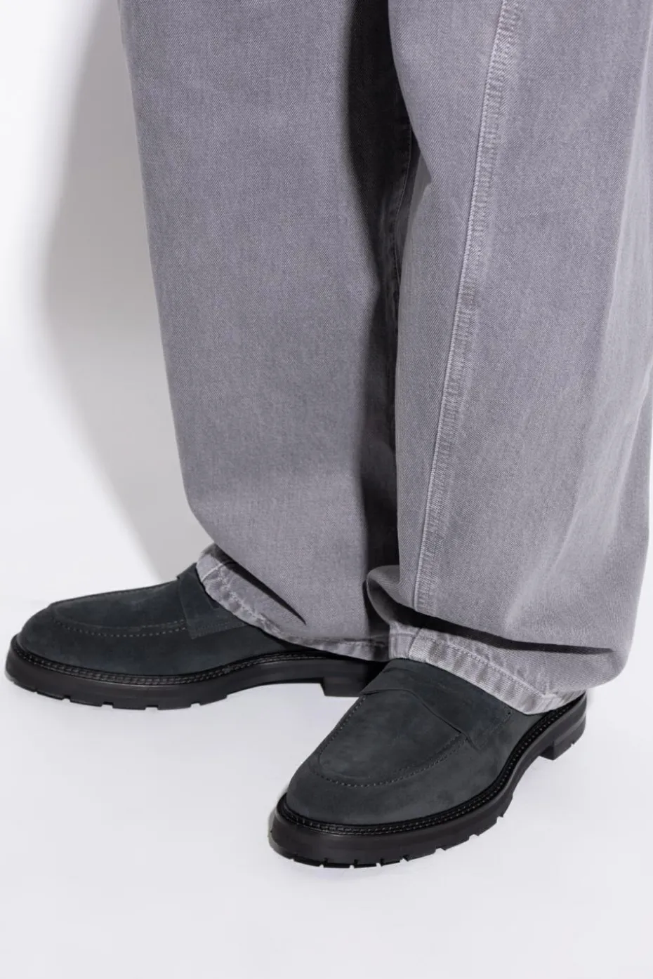 Eleventy NAVY BLUE Suede "loafers" shoes