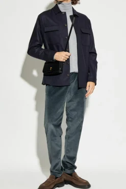 Eleventy NAVY BLUE Wool shirt