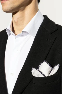 Eleventy WHITE Linen pocket square