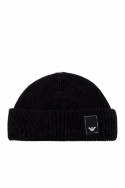 Emporio Armani BLACK Cap with logo patch