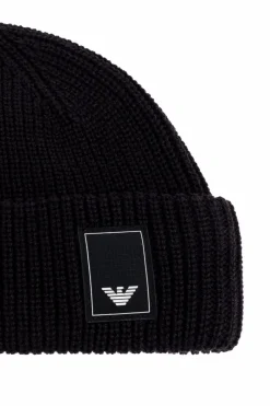 Emporio Armani BLACK Cap with logo patch