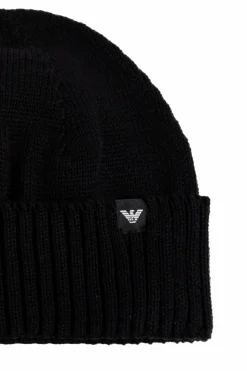 Emporio Armani BLACK Cap with logo patch