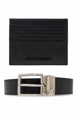 Emporio Armani BLACK Gift set: card holder and belt