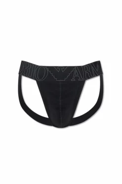 Emporio Armani BLACK Jockstrap with logo