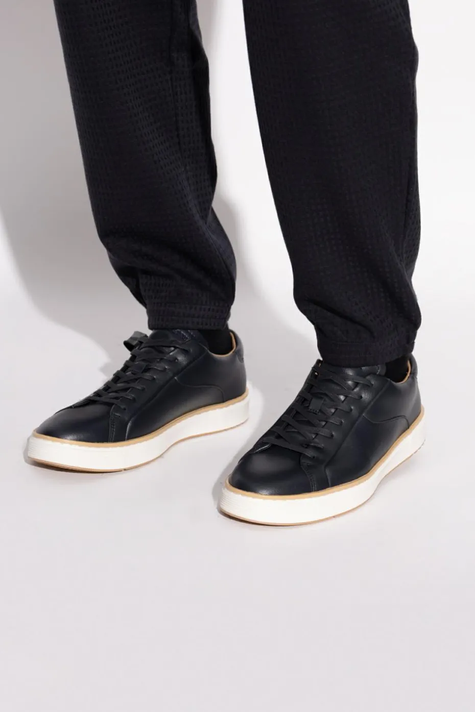Emporio Armani BLACK Leather sports shoes