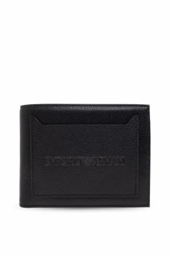 Emporio Armani BLACK Leather wallet with logo