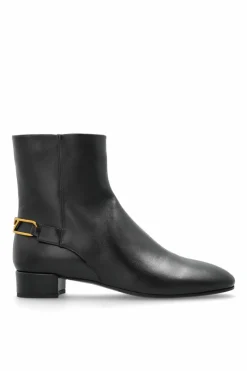 Emporio Armani BLACK Leather heeled ankle boots