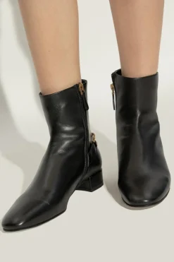 Emporio Armani BLACK Leather heeled ankle boots