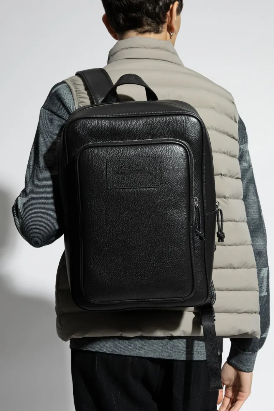 Emporio Armani BLACK Leather backpack