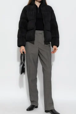 Emporio Armani BLACK Pleated jacket with stand-up collar