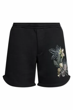 Emporio Armani BLACK Shorts with colorful embroidery