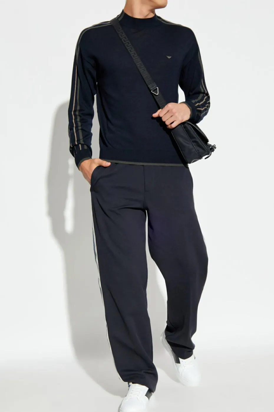 Emporio Armani BLACK Sweater with embroidered logo