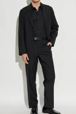 Emporio Armani BLACK Wool pleated trousers