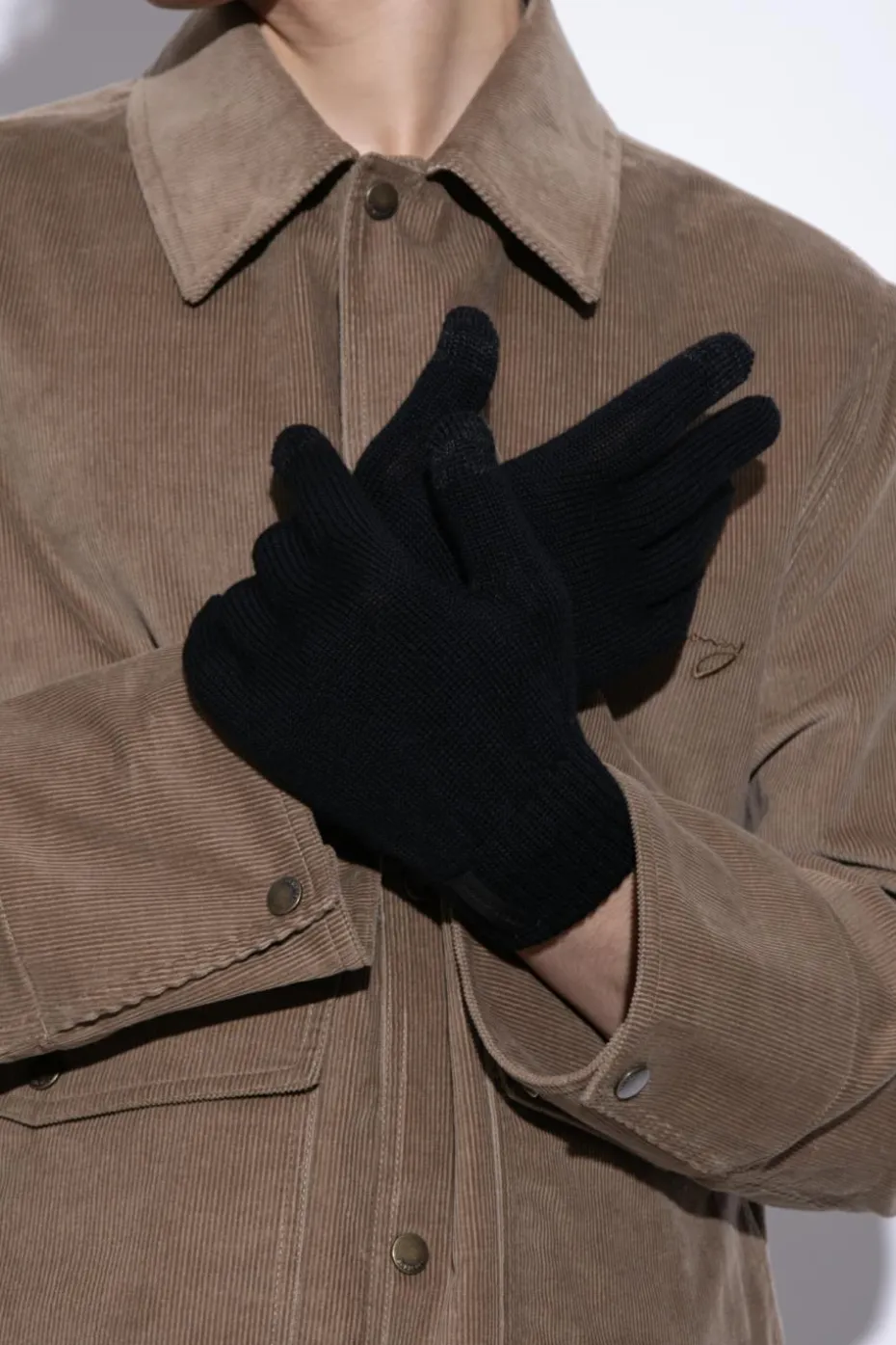 Emporio Armani BLACK Woolen gloves