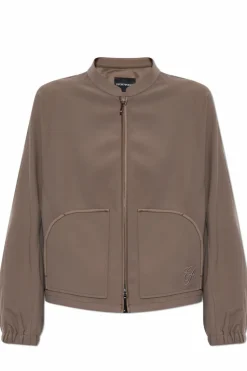 Emporio Armani BROWN Jacket with embroidered logo