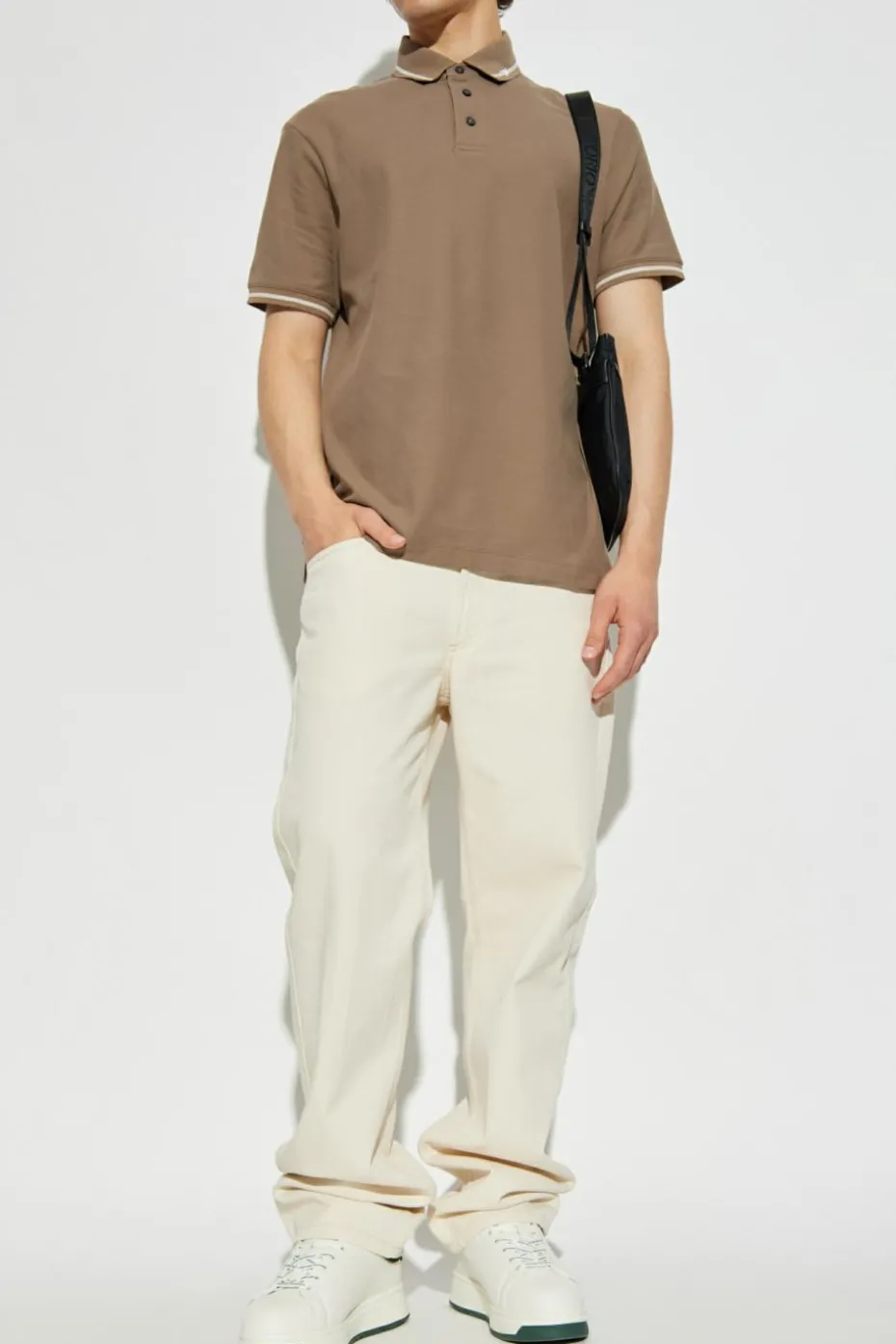 Emporio Armani BROWN Polo with logo