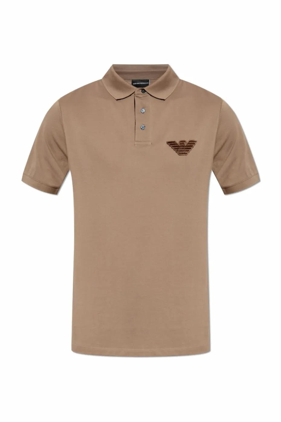 Emporio Armani BROWN Polo with logo patch