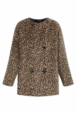 Emporio Armani BROWN Short coat with animal motif
