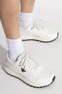 Emporio Armani cream Sneakers with logo