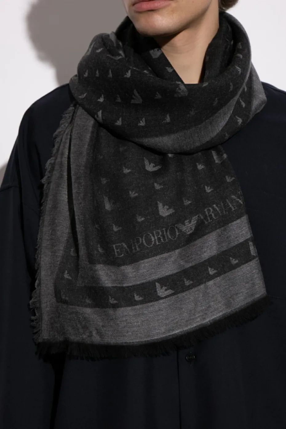 Emporio Armani GREY Scarf with logo