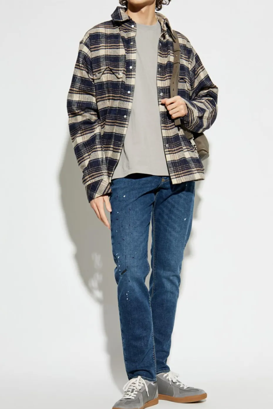 Emporio Armani NAVY BLUE Jeans with decorative paint stains