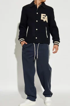 Emporio Armani NAVY BLUE Wool jacket with logo
