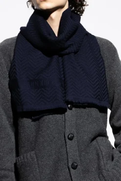 Emporio Armani NAVY BLUE Wool scarf