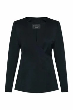 Emporio Armani NAVY BLUE Blazer with double vent at the back