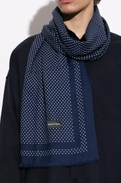 Emporio Armani NAVY BLUE Wool scarf