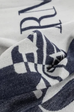 Emporio Armani NAVY BLUE Scarf with logo
