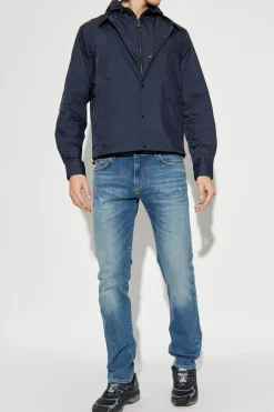 Emporio Armani NAVY BLUE Jacket with detachable hood