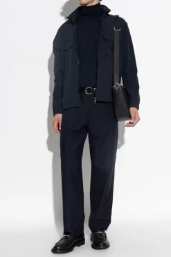 Emporio Armani NAVY BLUE Jacket with logo patch