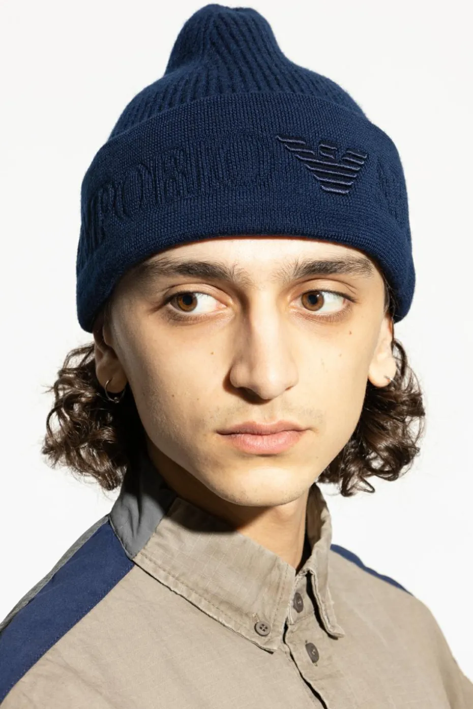 Emporio Armani NAVY BLUE Wool beanie