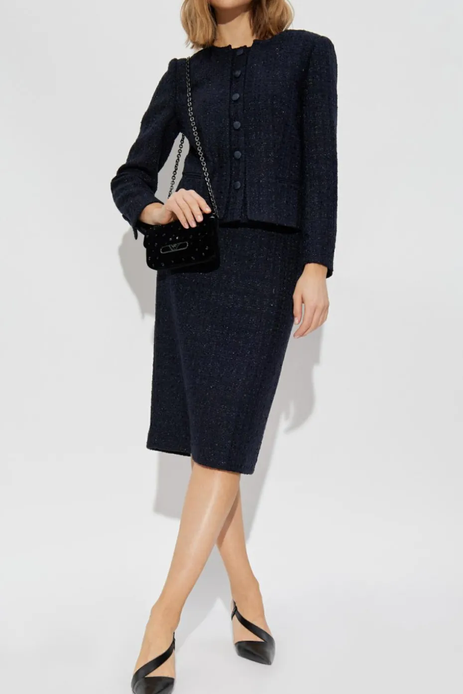 Emporio Armani NAVY BLUE Tweed Jacket