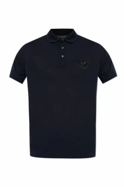 Emporio Armani NAVY BLUE Polo with logo patch