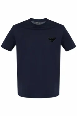 Emporio Armani NAVY BLUE T-shirt from the `Sustainability` collection