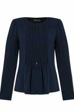 Emporio Armani NAVY BLUE Jacket with stitches