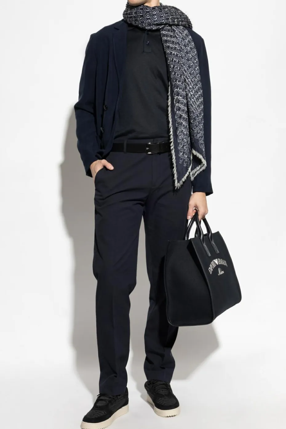 Emporio Armani NAVY BLUE Creased pants