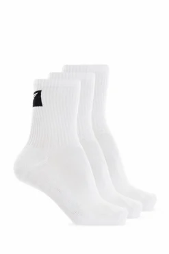 Emporio Armani WHITE Three-pack of socks with logo