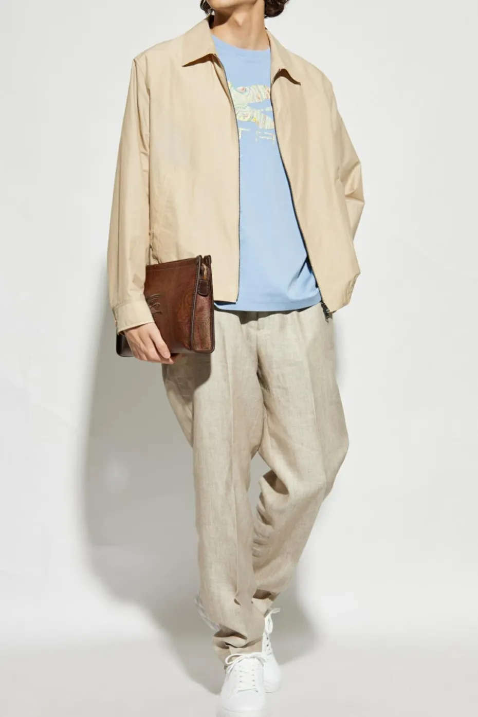 Etro beige Creased trousers