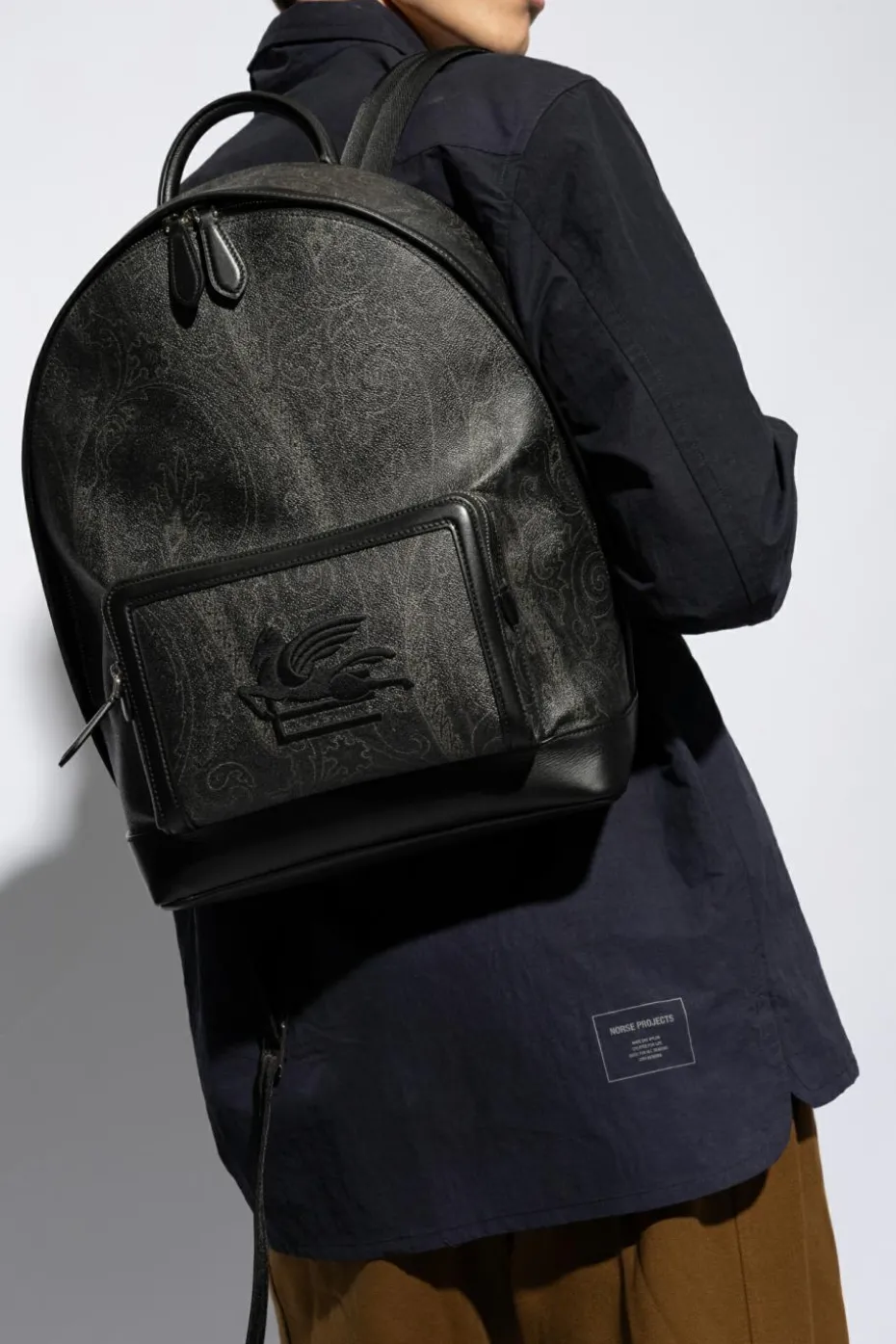 Etro BLACK Backpack with logo