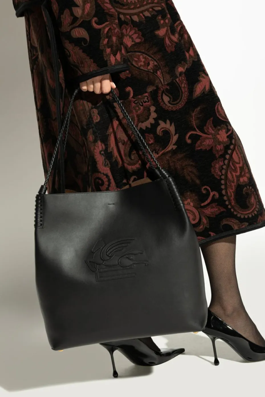 Etro BLACK Bag 'Libre L' in 'shopper' style