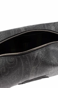 Etro BLACK Cosmetic bag with embroidered logo