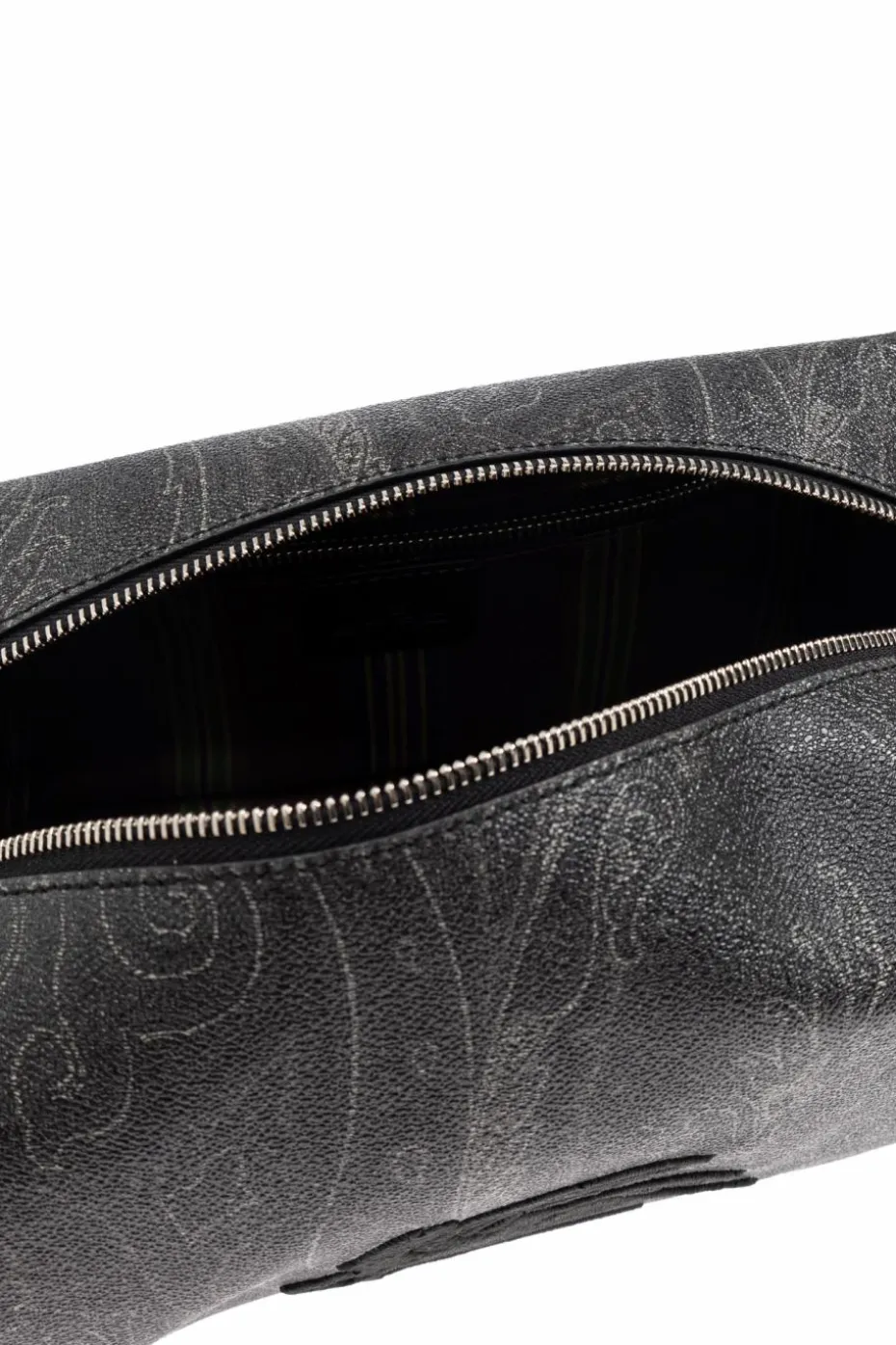Etro BLACK Cosmetic bag with embroidered logo