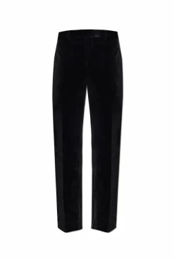 Etro BLACK Velvet pants with side stripes