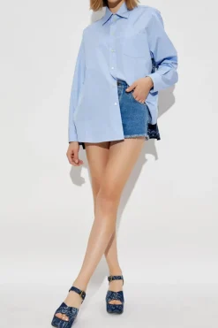 Etro BLUE Denim shorts with vintage effect