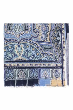 Etro BLUE Patterned scarf