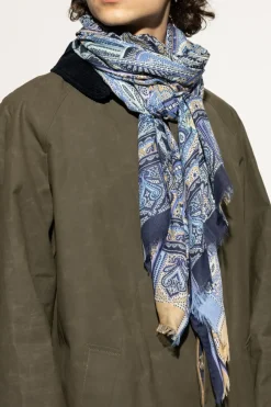 Etro BLUE Patterned scarf